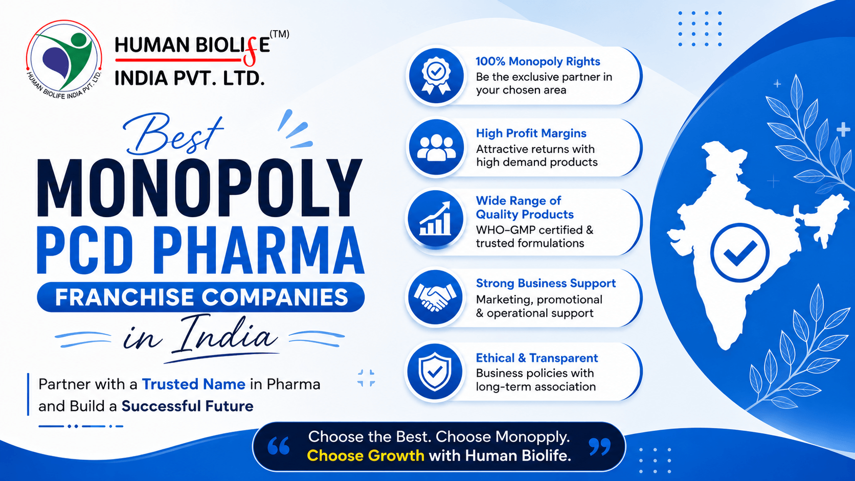 Best Monopoly PCD Pharma Franchise Companies in India